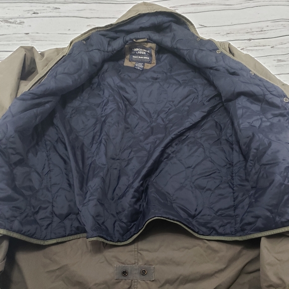 Abercrombie & Fitch Jacket SZ L Zip Up Button Up - Picture 3 of 12
